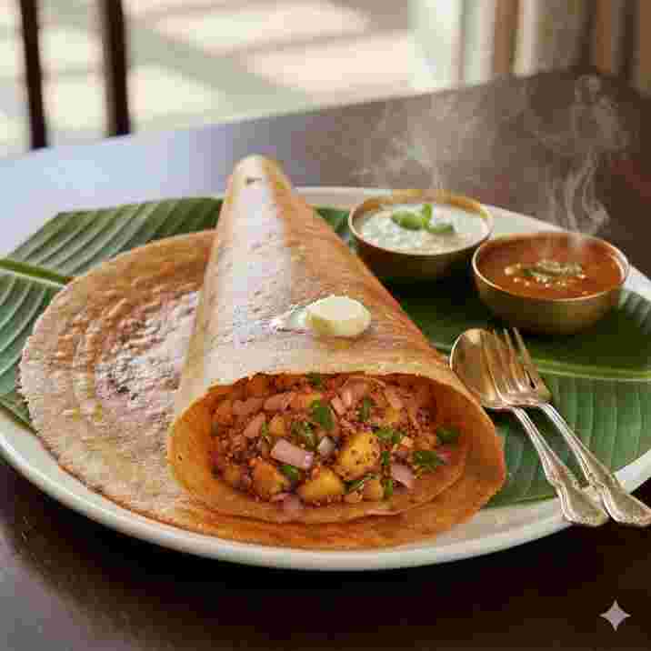 Onion Paneer Masala Dosa